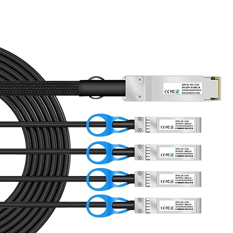 100G QSFP28 to 4X SFP+ 25G DAC Breakout Direct Attach Copper Cable for Fiber Optic Transceiver/Fiber Optic Network Card,Computer Room,5M/16.4FT 100GBASE-CR4 1-to-4 Passive Twinax Cable