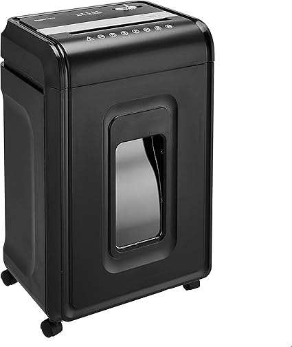 Amazon Basics 24-Sheet Cross-Cut Paper, CD and Credit Card Home Office Shredder with Pullout Basket