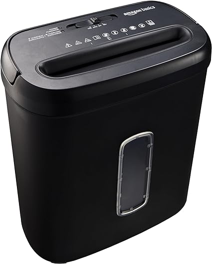 Amazon Basics 8-Sheet Cross-Cut Paper Shredder and Credit Card Shredder - Black