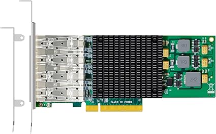 GLOTRENDS ST7322 4-Port 10Gb SFP+ Network Card (Ethernet PCIE NIC) with Broadcom BCM57840 Controller, PCIe 3.0 X8 Interface