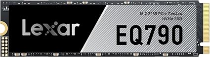 Lexar EQ790 2TB SSD M.2 2280 PCIe Gen4x4 NVMe 1.4, Blazing Speeds Up to 7000MB/s Read 5000MB/s Write for Intense Workloads & PS5 PC Gaming, High Performance Internal Solid State Drive