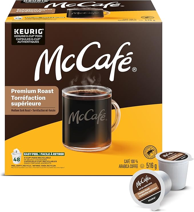 McCafe Premium Medium Dark Roast K-Cup Coffee Pods, 48 Count, For Keurig Coffee Makers