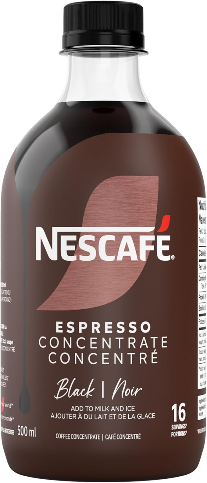 NESCAFE Espresso Black, Coffee Concentrate, Add to Ice & Cold Water for Americanos or Milk for Lattes, Can Also Be Used Hot, Rich Smooth & Bold Flavour, Recyclable, Contains Caffeine, 0.5 L