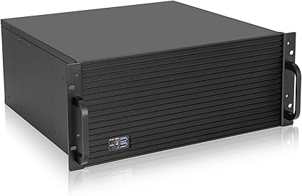 Rackchoice N4058 4U Black Rackmount Server Chassis, 4x3.5" + 3x3.5" or 2x3.5"+2x2.5" Drive Bays, EATX/ATX/MATX/Mini-itx Support, Metal Tower Case