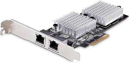 StarTech.com 2-Port 10GbE PCIe Network Adapter Card, Network Card for PCs/Servers, Six-Speed PCIe Ethernet Card with Jumbo Frame Support, NIC/LAN Interface Card, 10GBASE-T and NBASE-T (ST10GSPEXNDP2)