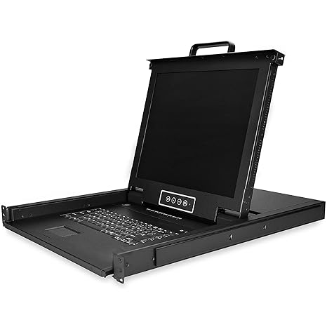 StarTech.com 8 Port Rackmount KVM Console w/ 6ft Cables - Integrated KVM Switch w/ 17" LCD Monitor - Fully Featured 1U LCD KVM Drawer- OSD KVM - Durable 50,000 MTBF - USB + VGA Support (RKCONS1708K)