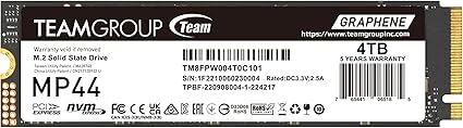 TEAMGROUP MP44 SLC Gen4x4 M.2 2280 PCIe 4.0 Memory Cache with NVMe for Laptop and Desktop SSD SSD Speed R/W up to 7400/6900MB/s TM8FPW004T0C101