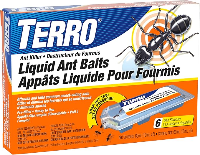 TERRO Liquid Ant Bait Stations T300CAN - Liquid Bait to Eliminate Ants - Bait System - 6 Count Stations for Effective Indoor Ant Control