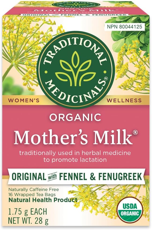 Traditional Medicinals - Organic Mother's Milk Lactation Herbal Tea (Pack of 1) - Supports Breast Milk Production For Nursing Mothers - 16 Tea Bags Total