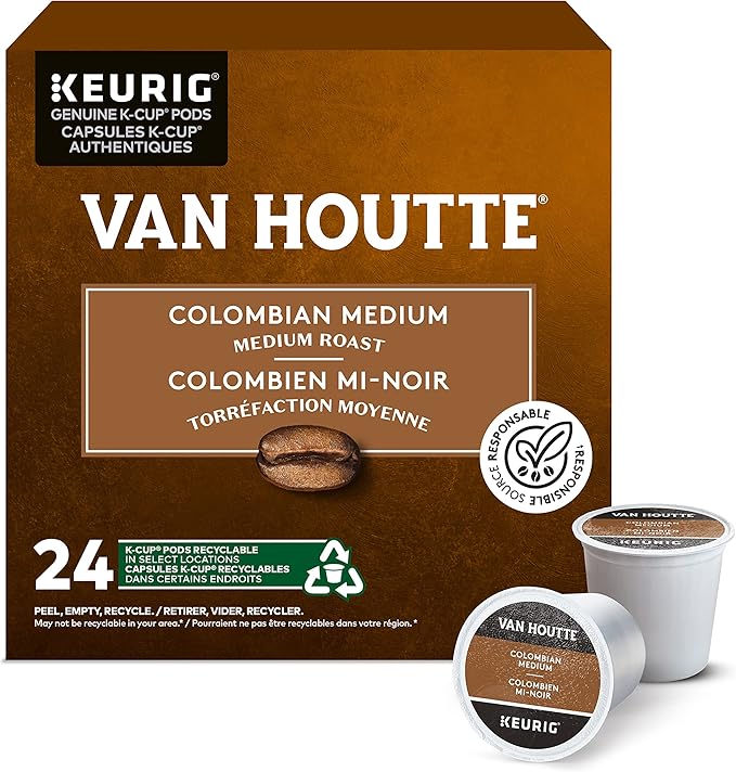 Van Houtte Colombian Medium K-Cup Coffee Pods, 24 Count For Keurig Coffee Makers
